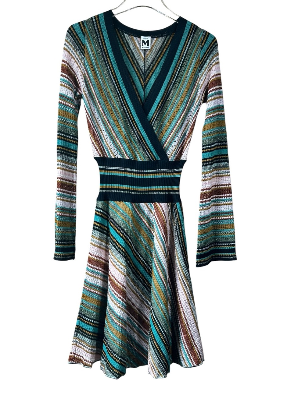 M Missoni Striped Surplice Dress Size 4